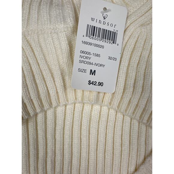 Windsor - Bliss Cut Out Rib Sweater Dress in Cream - Picture 2 of 4